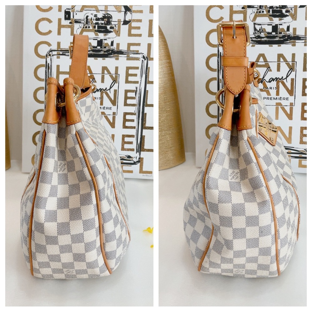 Louis Vuitton Cream and Tan Checkered Hobo Bag - Picture 5 of 10